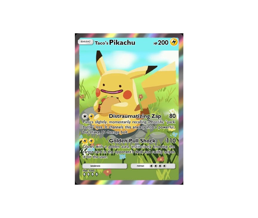 Taco's Pikachu Custom Card by Fairy